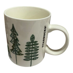 Starbucks 2015 Holiday Christmas Tree Green & White Coffee Mug 12oz